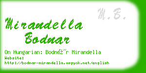 mirandella bodnar business card